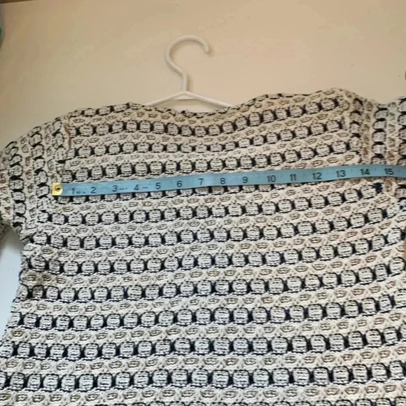 Source Unknown midweight cotton knit tunic, w  1/2 cuffed sleeves , off-white - Picture 6 of 6